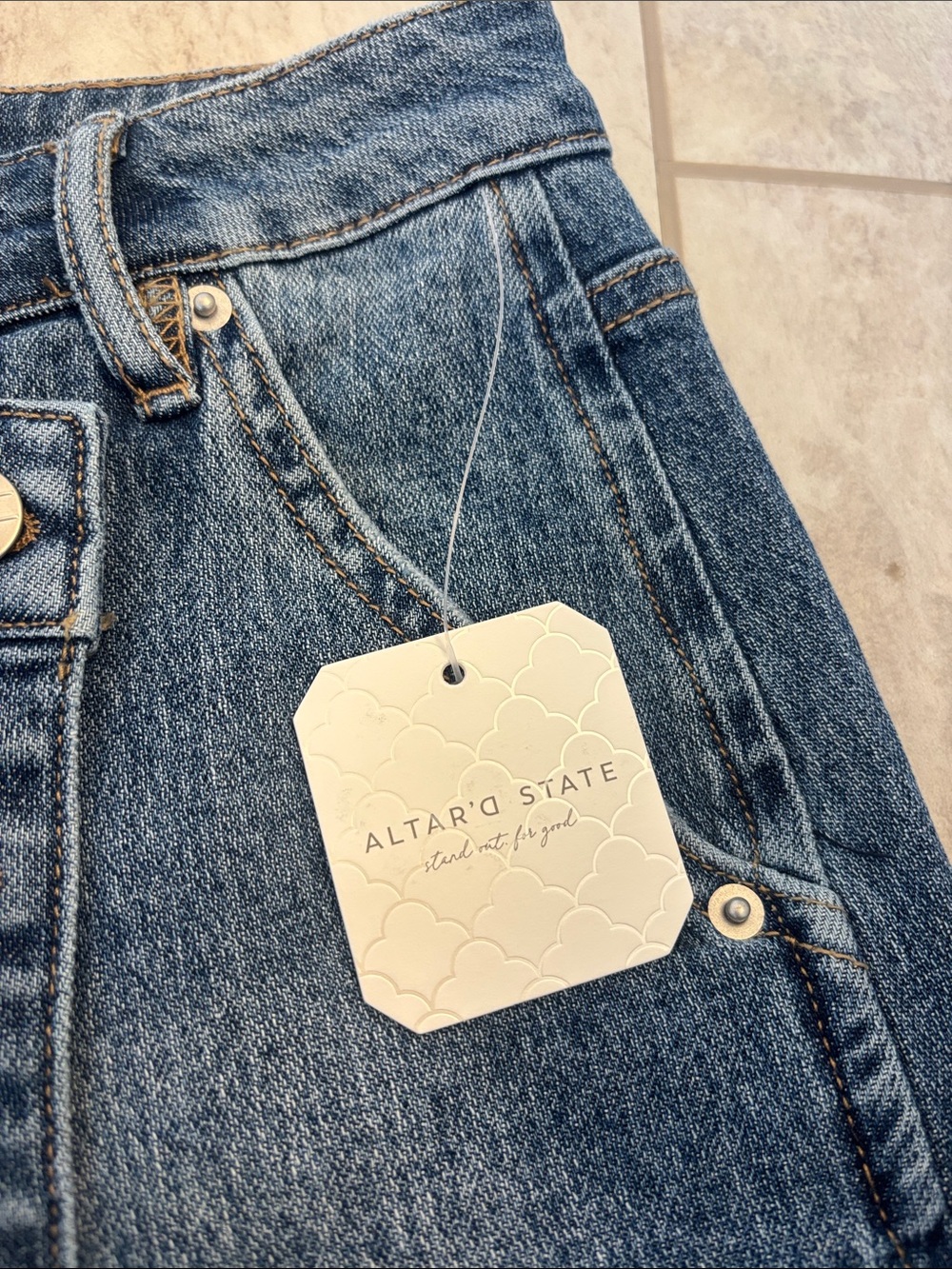 Altar'd State Medium Blue Denim Skort with Tag - Picture 2 of 6